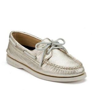 Sorry Top-Sider A/O Gold Metallic Boat Shoes
